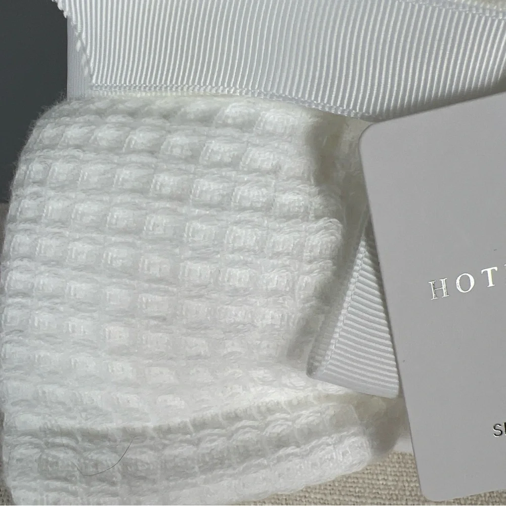 Hotel Balfour Wash Cloth Set Waffle Weave White 100% Cotton Luxury Spa 5 pc NEW